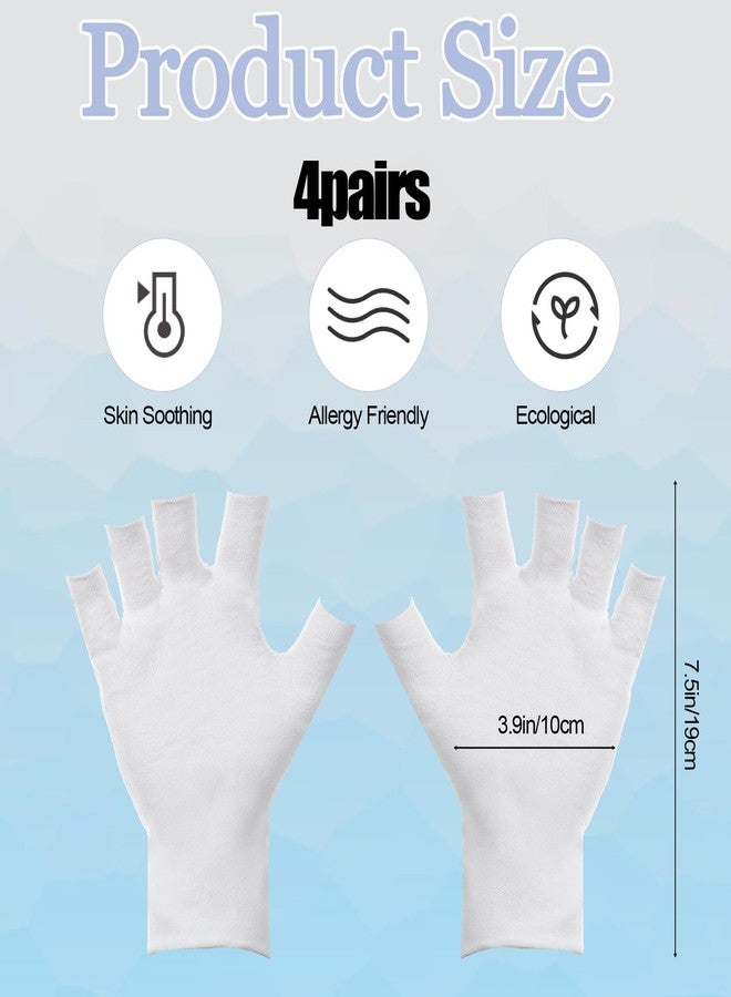 ValueBargain 4 Pairs Eczema Gloves, Cotton Gloves Eczema for Dry Hands, Eczemas Relief, 5 Open Fingertips, One Size Fits Most, Overnight Hydration - Image 2